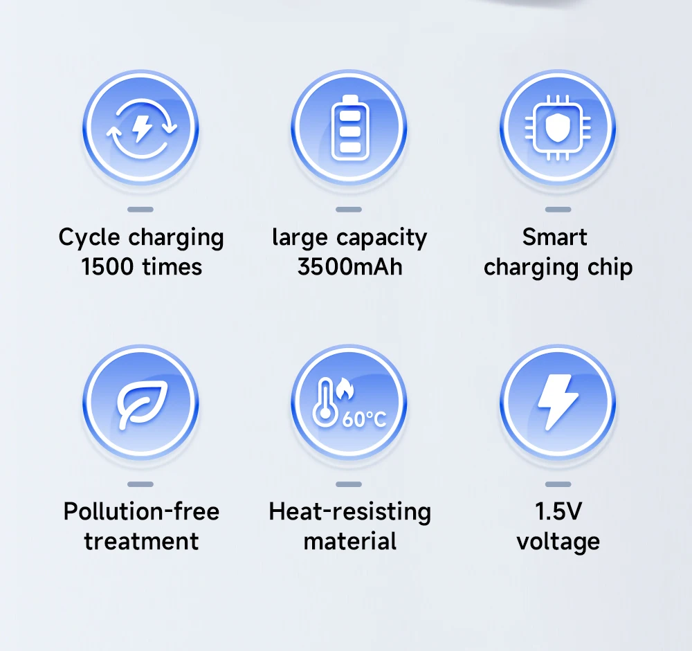 PALO 1,5 V AA wiederaufladbare Batterie 3500 mWh Lithium-Batterien für ferngesteuerte elektrische Spielzeuge, Mäuse, Uhren und Radios – Detail 2