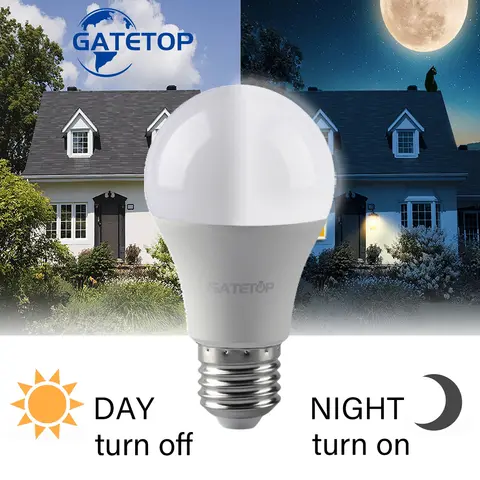 LED Dusk To Dawn Bulb 10W E27 B22 ​Sensor Outdoor Light AC220V AC110V  Day Night Light Auto ON/OFF LED Smart Lamp