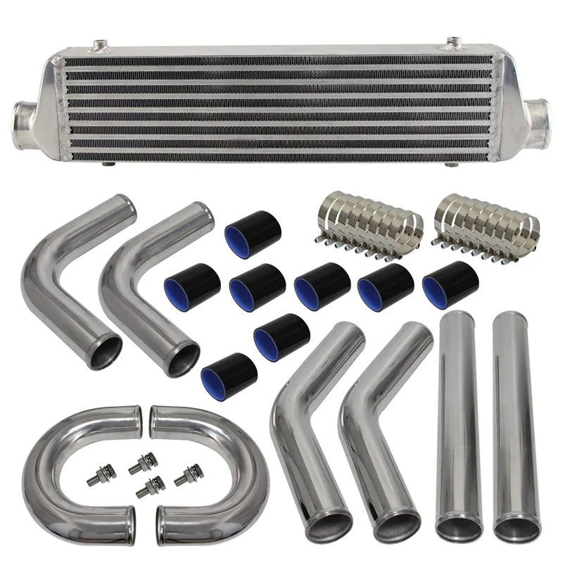 

Universal Intercooler 550x140x64mm + 2.5" 63mm Aluminum Piping Hose Kit