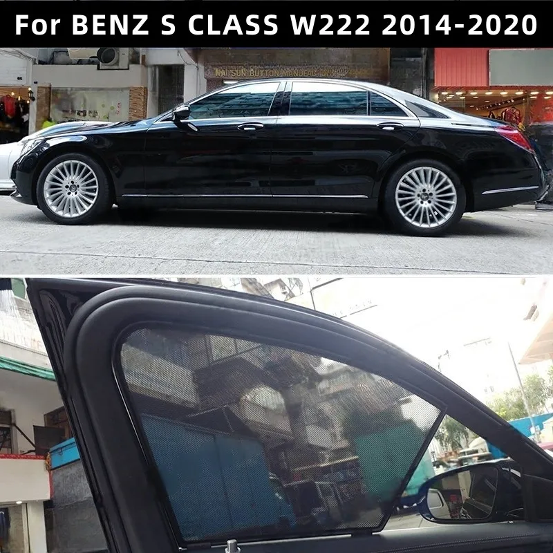 

Подходит для BENZ S CLASS W222 2014-2020, солнцезащитный козырек для окон автомобиля, солнцезащитная шторка для передних и боковых дверей, сетчатая шторка.