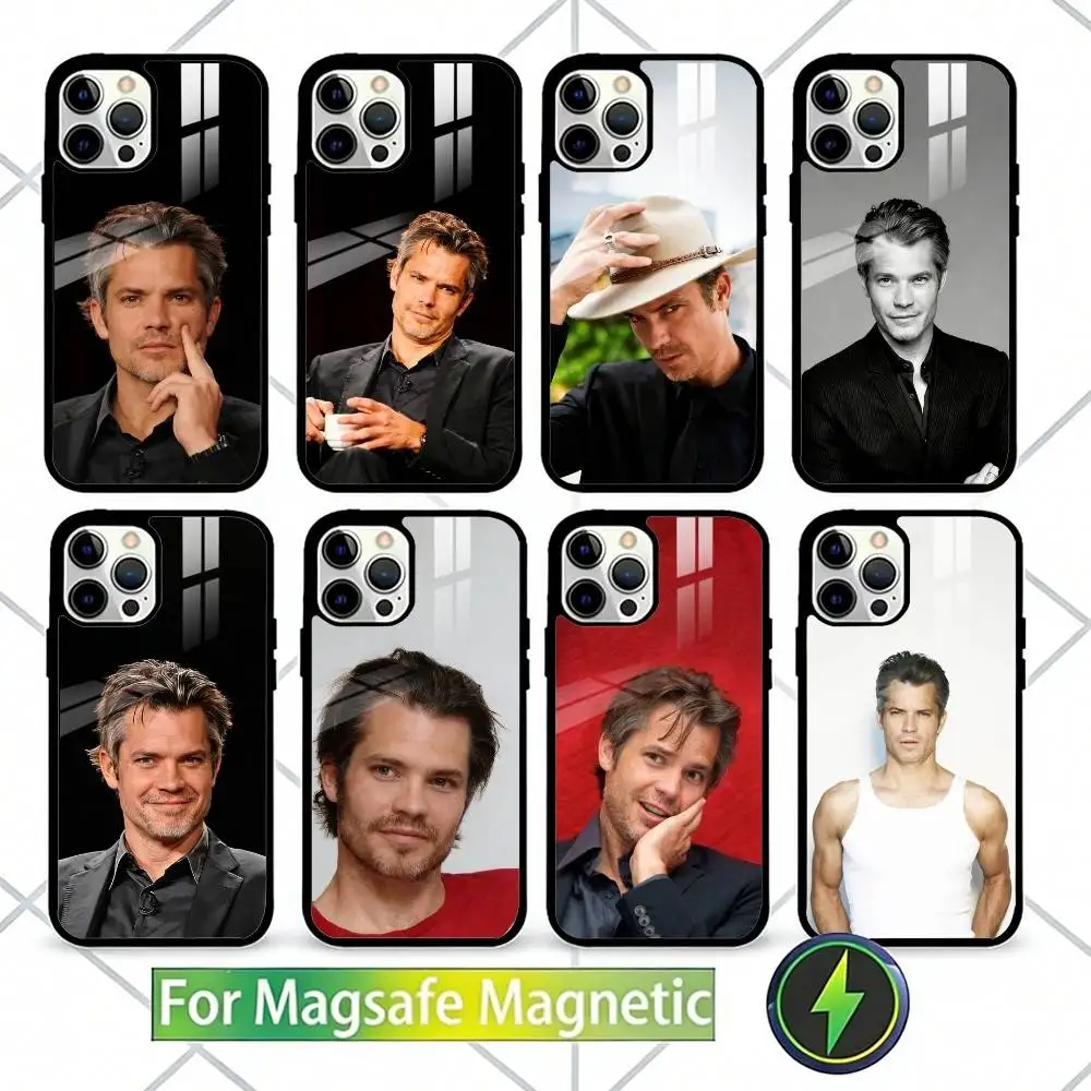 

T-Timothy O-Olyphant Phone Case For iPhone17,16,15,14,13 Plus,Pro Max Magnetic For Magsafe Wireless Charging