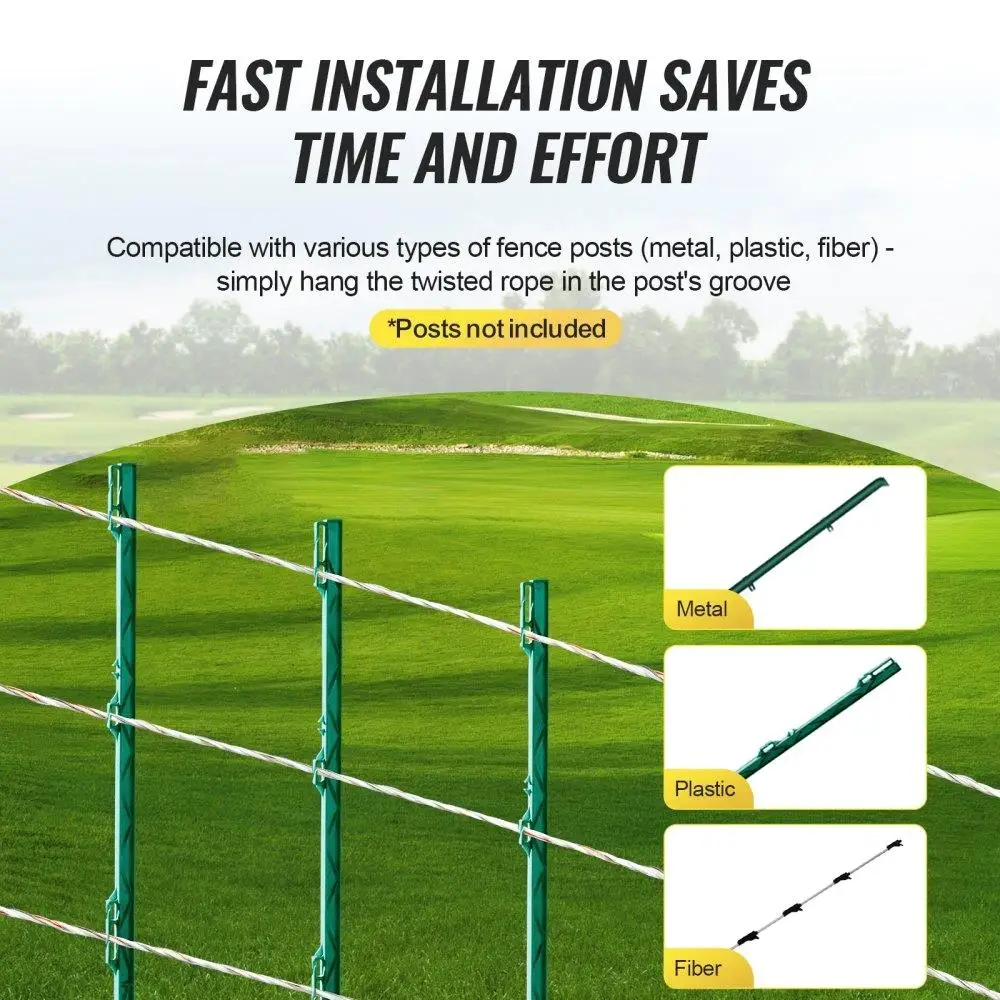 Fio elétrico para cavalo e gado, Polywire para gado, 2625ft, 800m