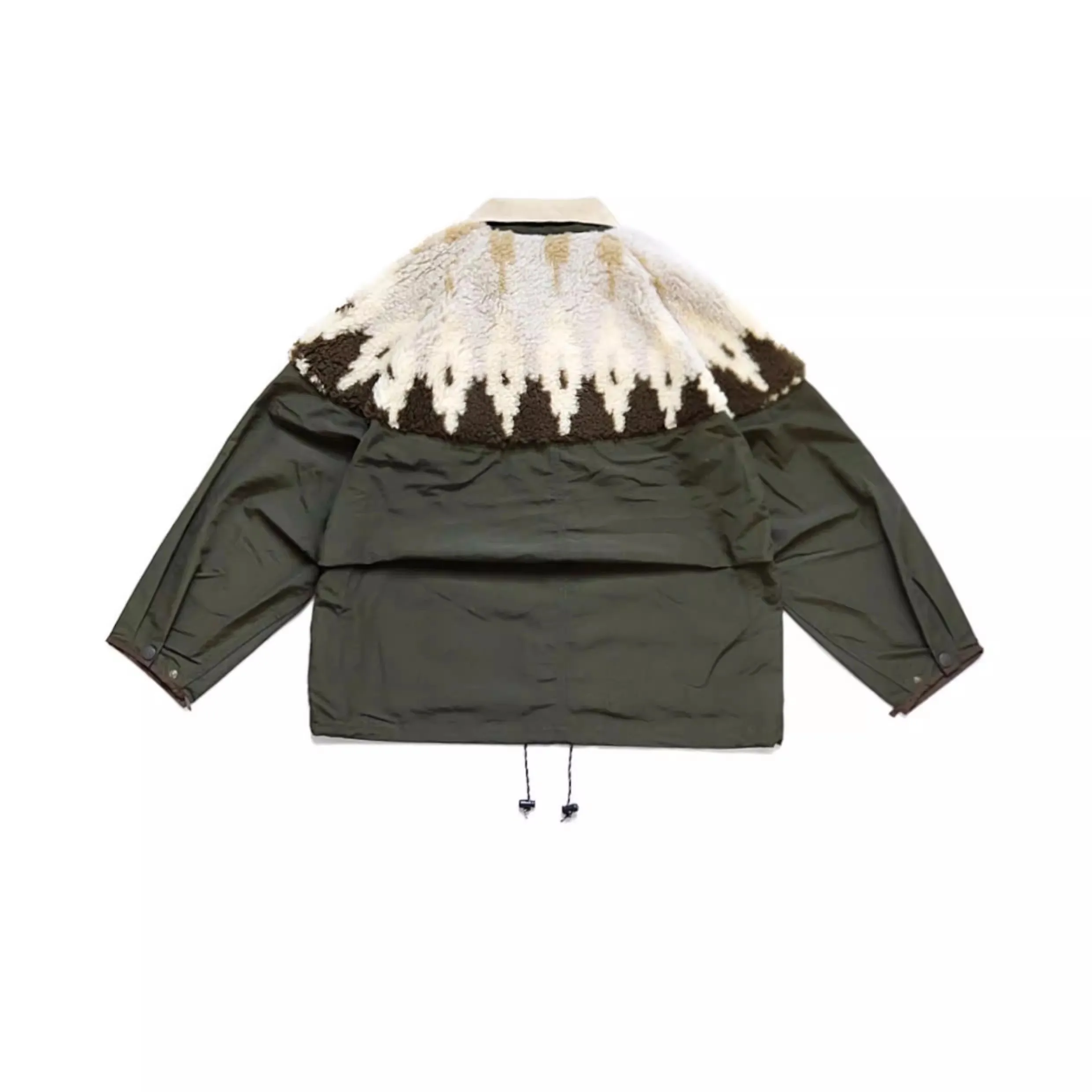 2025 KAPITAL  Lamb fur print patchwork half-high collar jacket coat WY1498