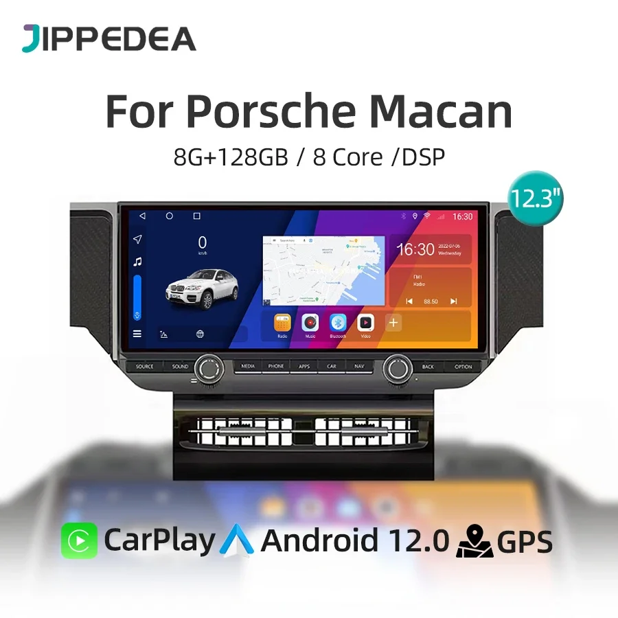 

CarPlay 12.3" Android 13 Car Radio Multimedia Player GPS Navigation 8GB+128GB Autoradio For Porsche Macan 2011 - 2016 2017 2018