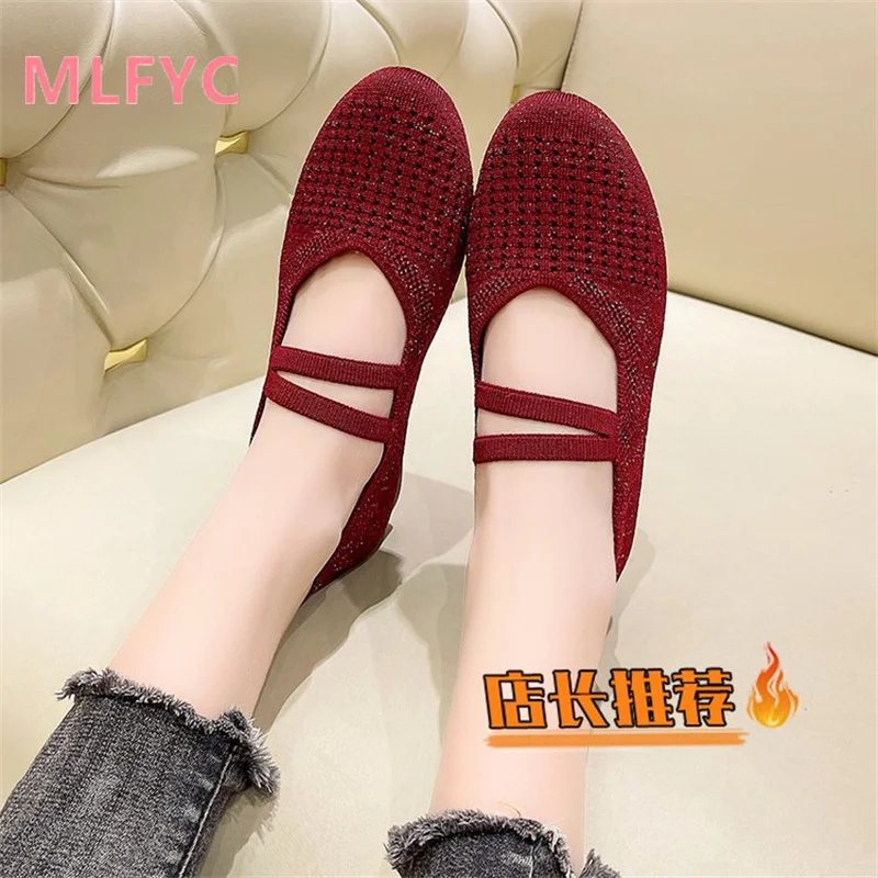 

Shoes Women 2023 New Summer Women's Shoes Comfortable BreathableSoft Sole, One Step Mom's Shoes, Middle and Old Age Mesh Shoes