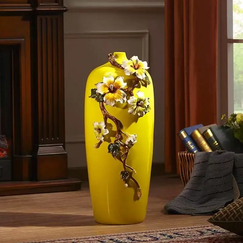 

25 Large Ping An Jufu Vase, Creative Art Flower Arrangement, Glass Vase, Decorative Ornament