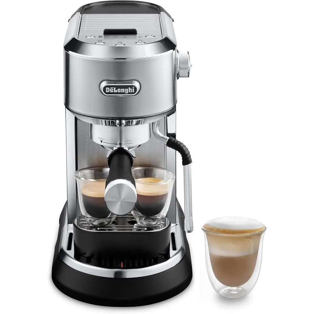 

De’Dedica Maestro hine with Milk rother, 15-Bar Pump & Temperature Control - Barista Coee Maker Kit or , Latte, puccino & Iced C