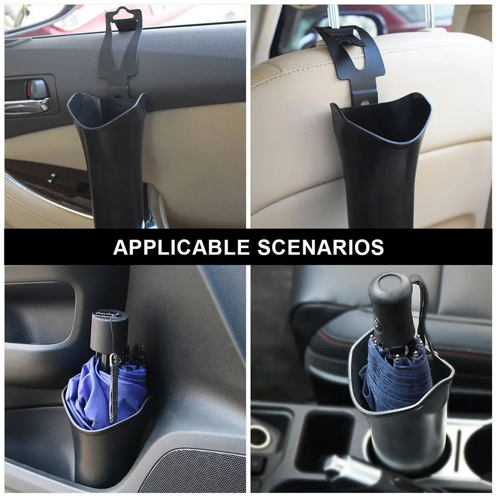Car Umbrella Storage Bucket High-Quality Plastic Rainy Day Interior Organizer for Wet Umbrellas Seat Back Trash Bin Utility