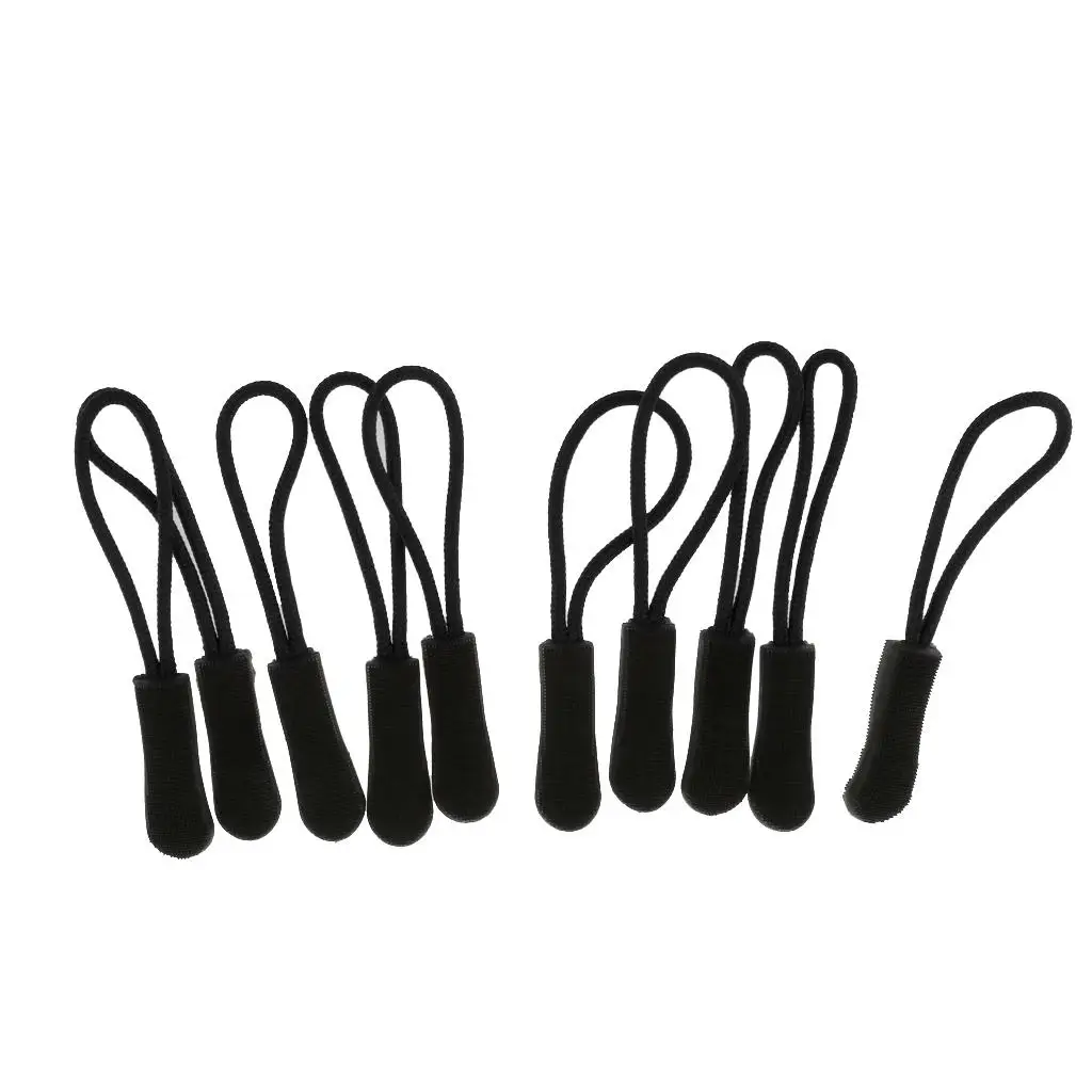 10pcs Coat Zipper Pulls Replacement Zip Fixers Cord Puller Slider for Jacket Backpack Sleeping Bag Replacement Toggles Tags