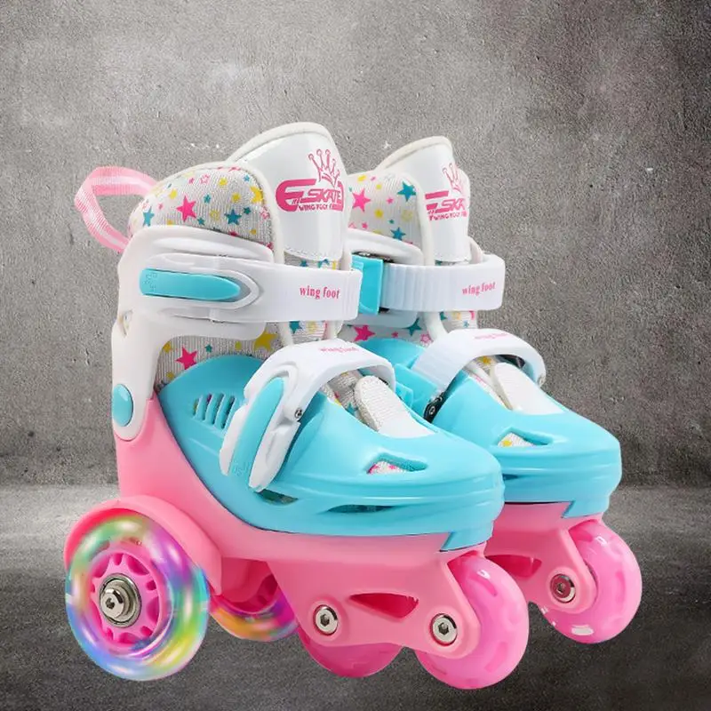 Patins à roues alignées en PU à haute élasticité pour enfants, chaussures de patinage pour enfants, taille réglable pour garçons et filles,