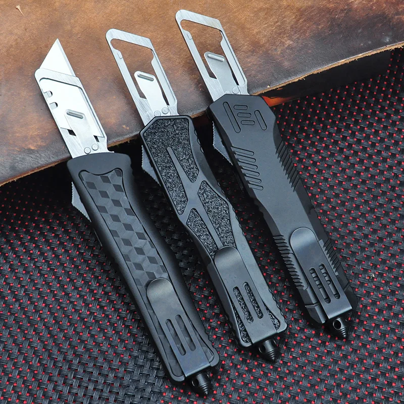 SK5 Utility Knife Replaceable Colossus OTF Handle  Outdoor Multitool Security Hand  Gift Ten Blade EDC Tools