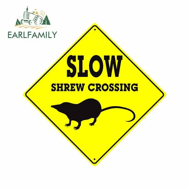 

EARLFAMILY 13 см x 13 см для медленного Shrew Crossing, мотоциклетные автомобильные наклейки, автонаклейка для кондиционера, водонепроницаемая, подходит для GTR SX