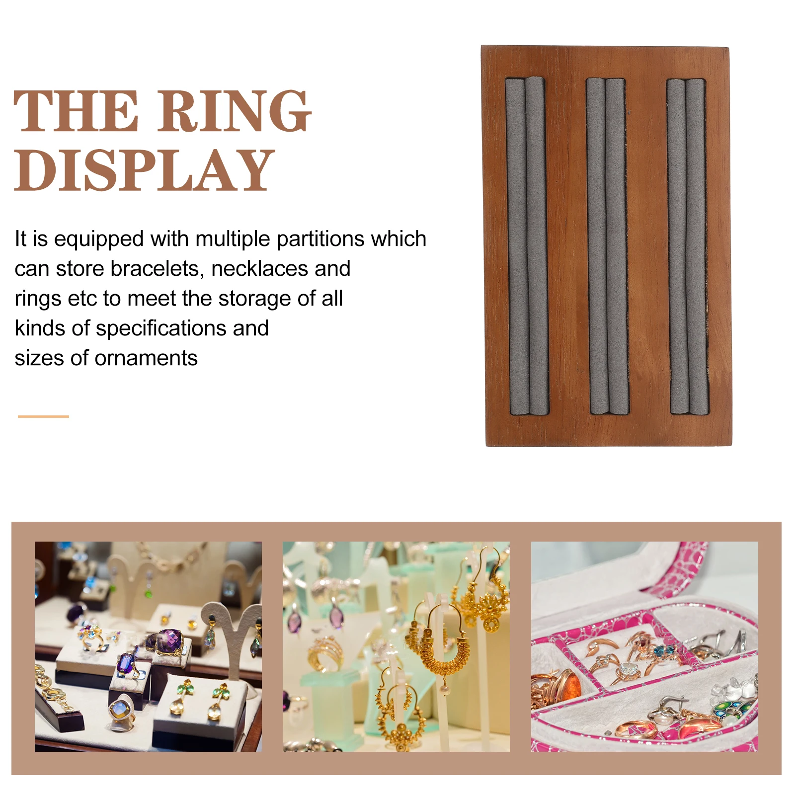 

Jewelry Display Tray Rings for Earring Holder Bracelet Organizer Felt Small Miss Showcase