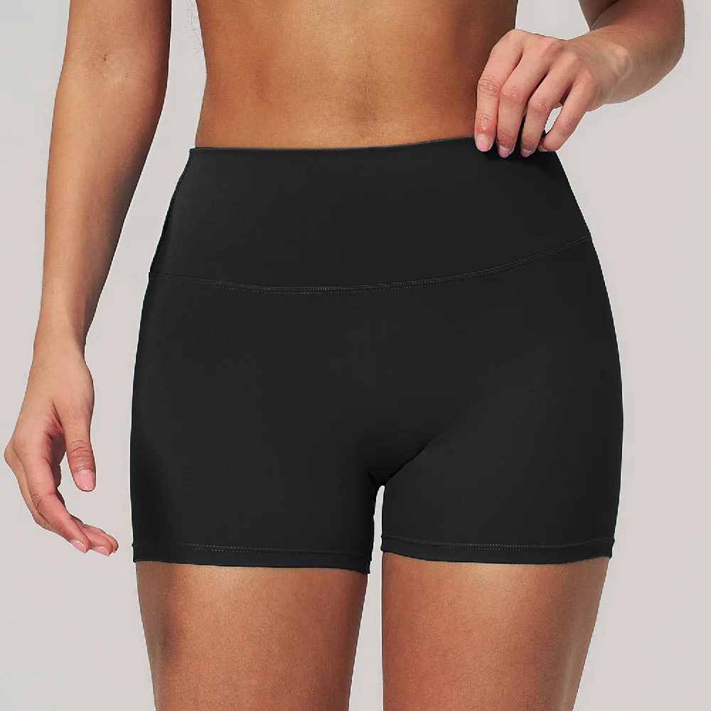 Women Gym Pants Solid Color Yoga Shorts High Waist Workout shorts Breathable Fi… - Image 4