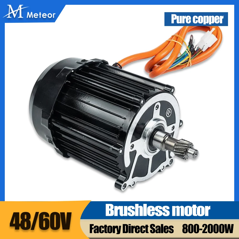 48V 60V 3000RPM 800W 1000W 1500W 2000W High-Speed DC Brushless Motor for Electric Vehicles, Permanent Magnet Generator