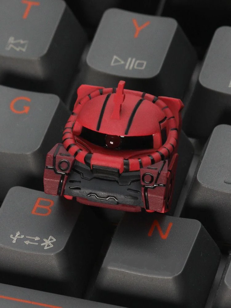 3D Mechanical Armor Helmet Artisan Keycap Red Green Tactical Warrior Style for MX Switch Mechanical Keyboards