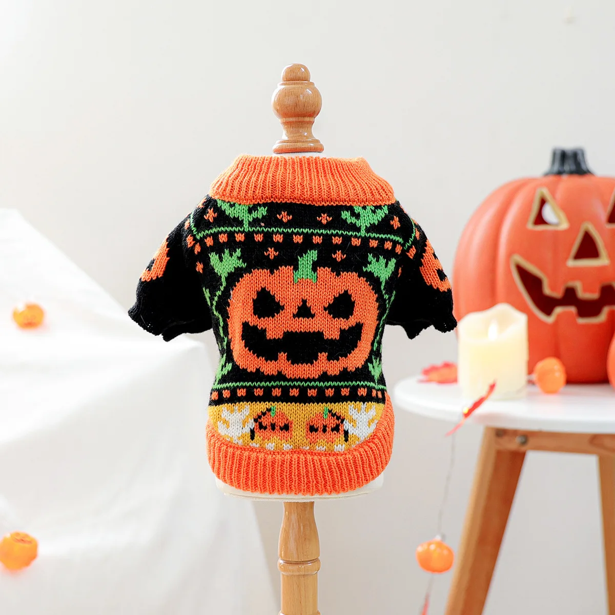 Halloween Sweater Dog Coats For Small Dogs Knitted Winter Warm Pet Small Breeds Animals Suit Clothes Apparel For Cats Poodle Pug