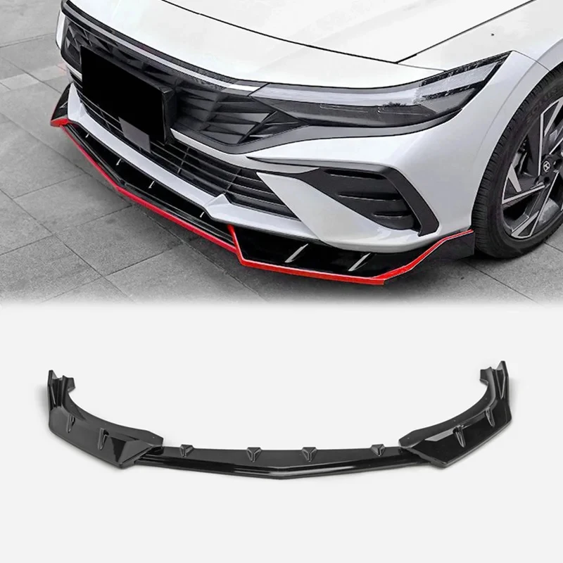 

Suitable 2023-Present Elantra Avante CN7 C-Type Front Lip 3Pcs - Facelift, Gloss Black, ABS Material, Direct Fit