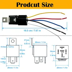 1PCS Waterproof Automotive Relay 12V 24V 40A 4 5 Pin Relay SPDT with Sockets and Wiring Harness Switch Kits for Car Truck