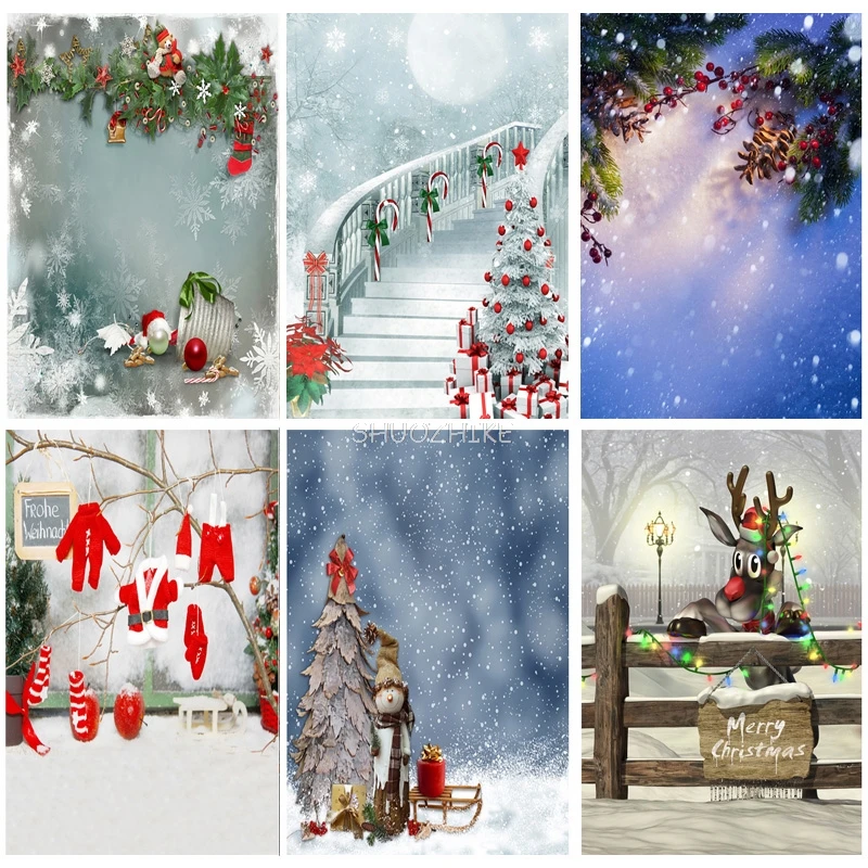 

SHUOZHIKE Thin Cloth Christmas Theme Photography Background Children Portrait Backdrops For Photo Studio Props 1911 CXZM-38