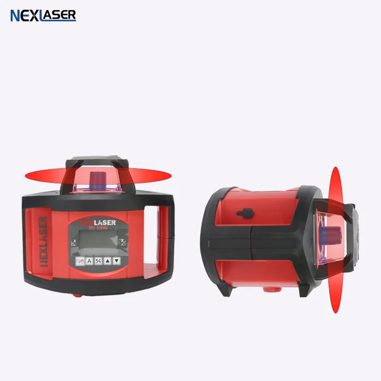 NEXLASER High Quality Dual Grade Four Handle Self-Leveling Green Laser Rotary Level Industrial Power Supply-Battery Operated