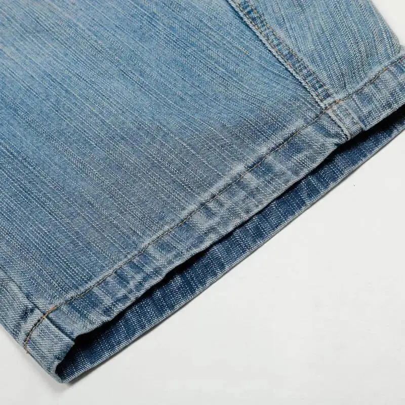 نمط الرجال السراويل الدنيم الأمريكية البرق نمط التدرج اللون السراويل مستقيم واسعة الساق فضفاضة الذكور الجينز الصيف FBUQ #6