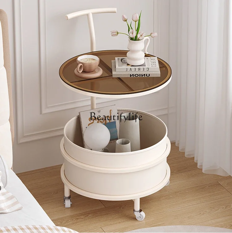 

FG11Cream Style Household Bedside Table Simple Modern Storage Rack Small Storage