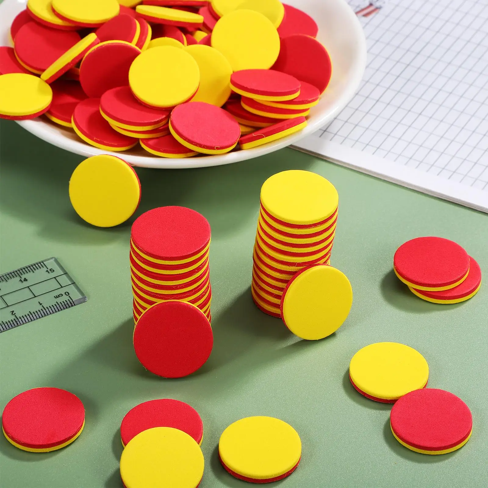 100 Pcs Blocks Math Counters Dual Color EVA Kids Math Learning Counters Educational Toys Montessori Learning Tools