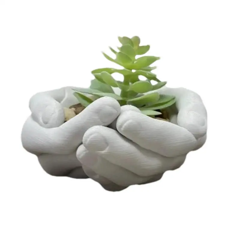 Hand Planter Hand Shaped Resin Pot Succulent Plant Holder Hand Shaped Small Cactus Planter Pot For Succulents Flowers