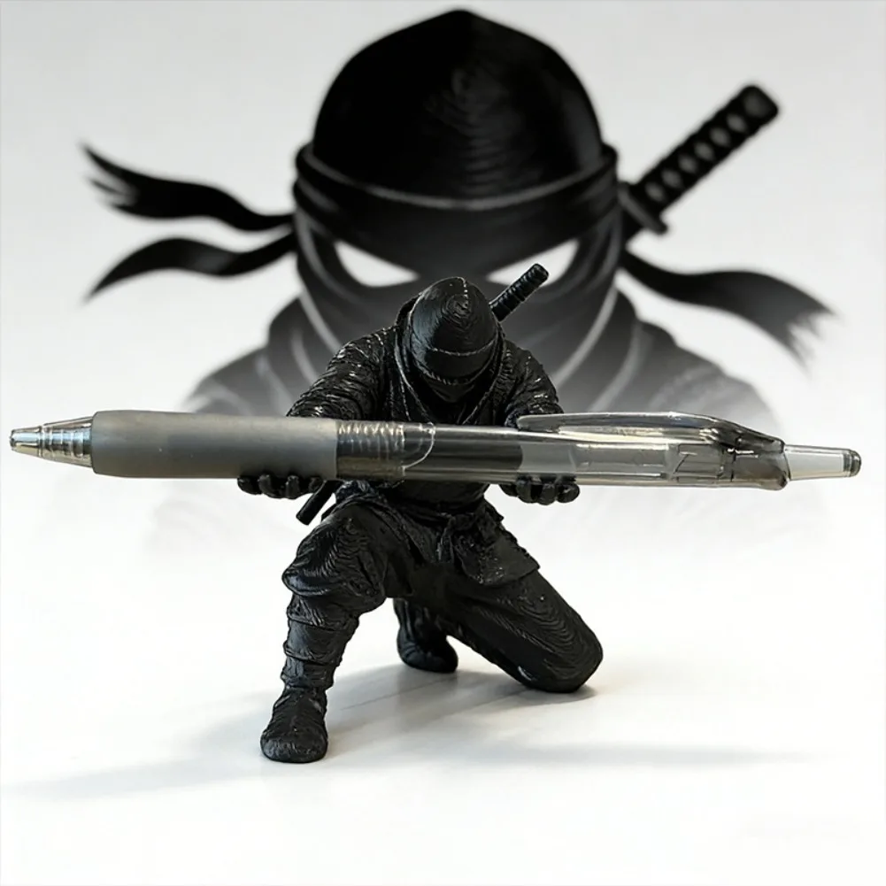 Creative Samurai Pen Holder Japanese Anime Ninja Style Pencil Rack Plastic Desk Organizer Office Stationery Storage Decorative
