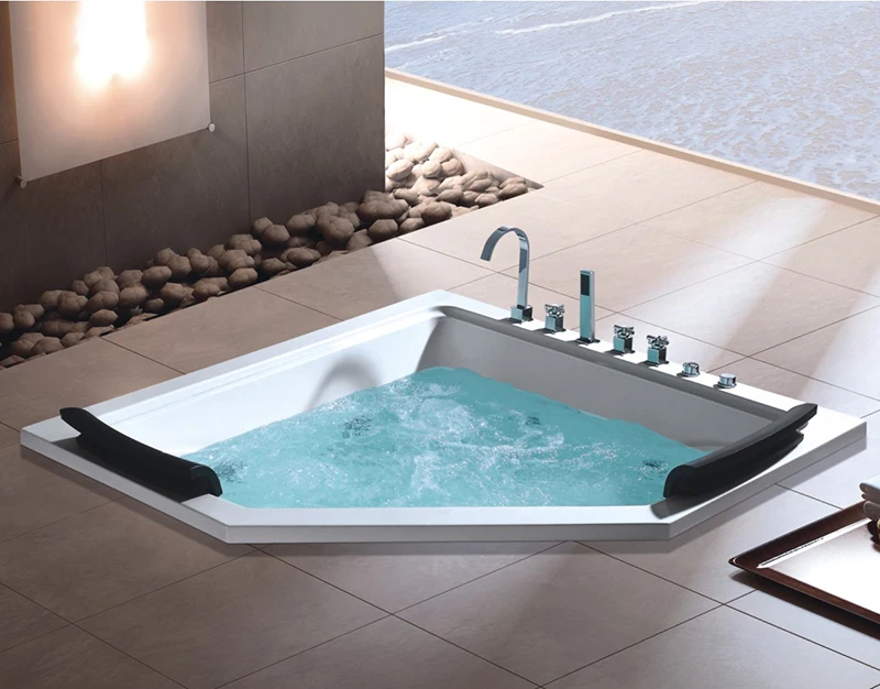 Acrylic bathtub built-in fan wave constant temperature double bathtub 1.5 meters