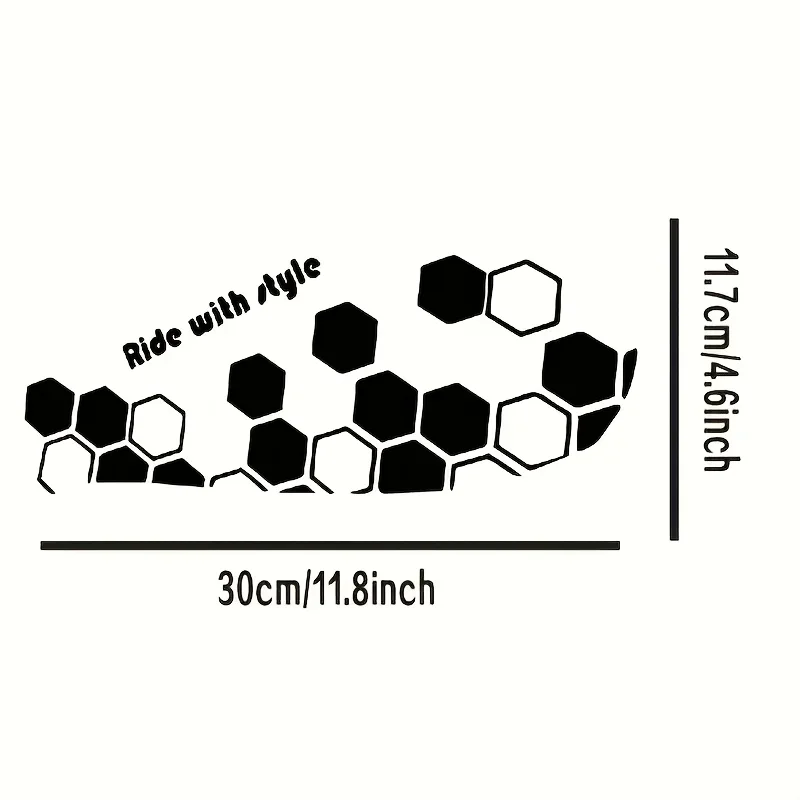 

1PC Eye - Catching Red Hexagon Bike Sticker, "Ride with Style" Motif, Perfect for Bike Frame, Backpack, Mirror Embellishment