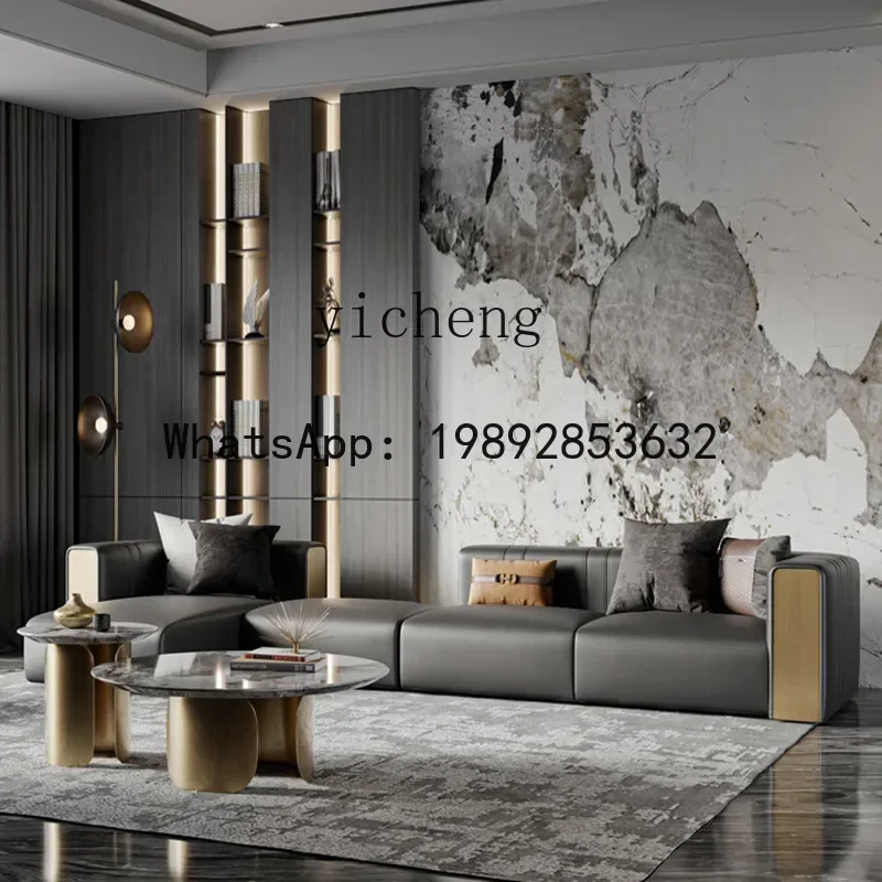 A2-7  sofa size apartment household living room corner creative leather sofa first layer cowhide