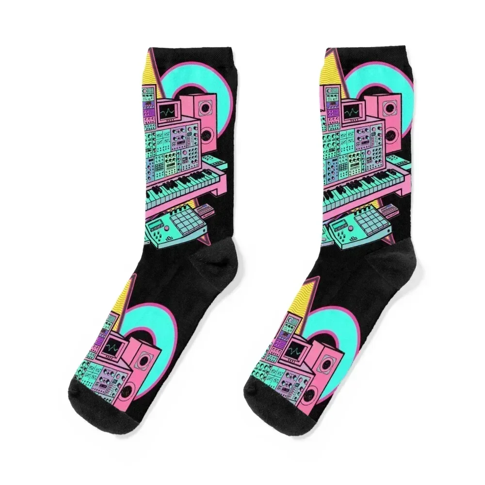 

Modular Synthesizer for Synthwave Music Producer Socks Hiking boots short aesthetic Woman Socks Men's