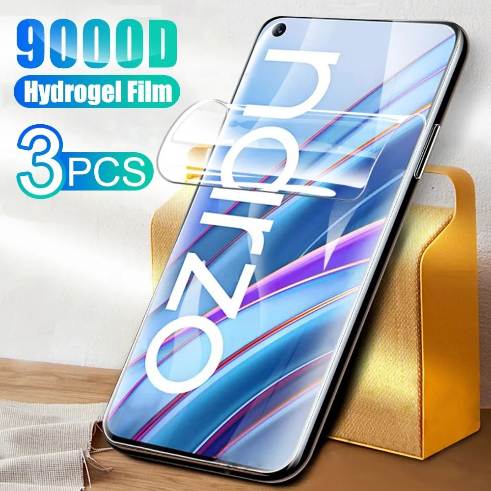 3PCS Full Cover Film For Realme Narzo 50 Hydrogel Film For Realme Narzo 30 30A 50 50A 50i Screen Protector Film Not glass