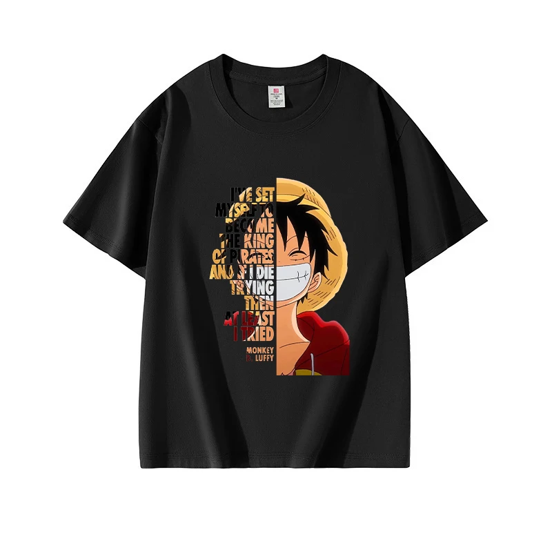 One Piece Adult T-shirt Men Summer Funny Outdoor Sports Casual Short Sleeve Round Neck Tops Fashion Printed Hip Hop Toddler Gift