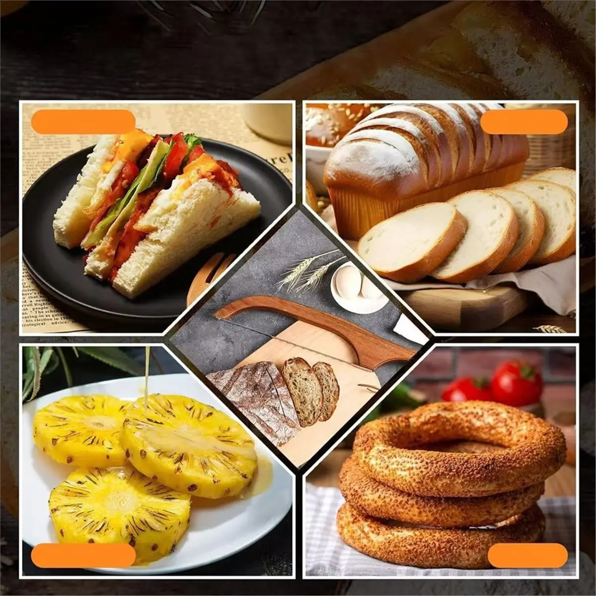 Wooden Bread Knife Saw Bread Knife Toast Saw Anti Bending Wooden Slicer Knife