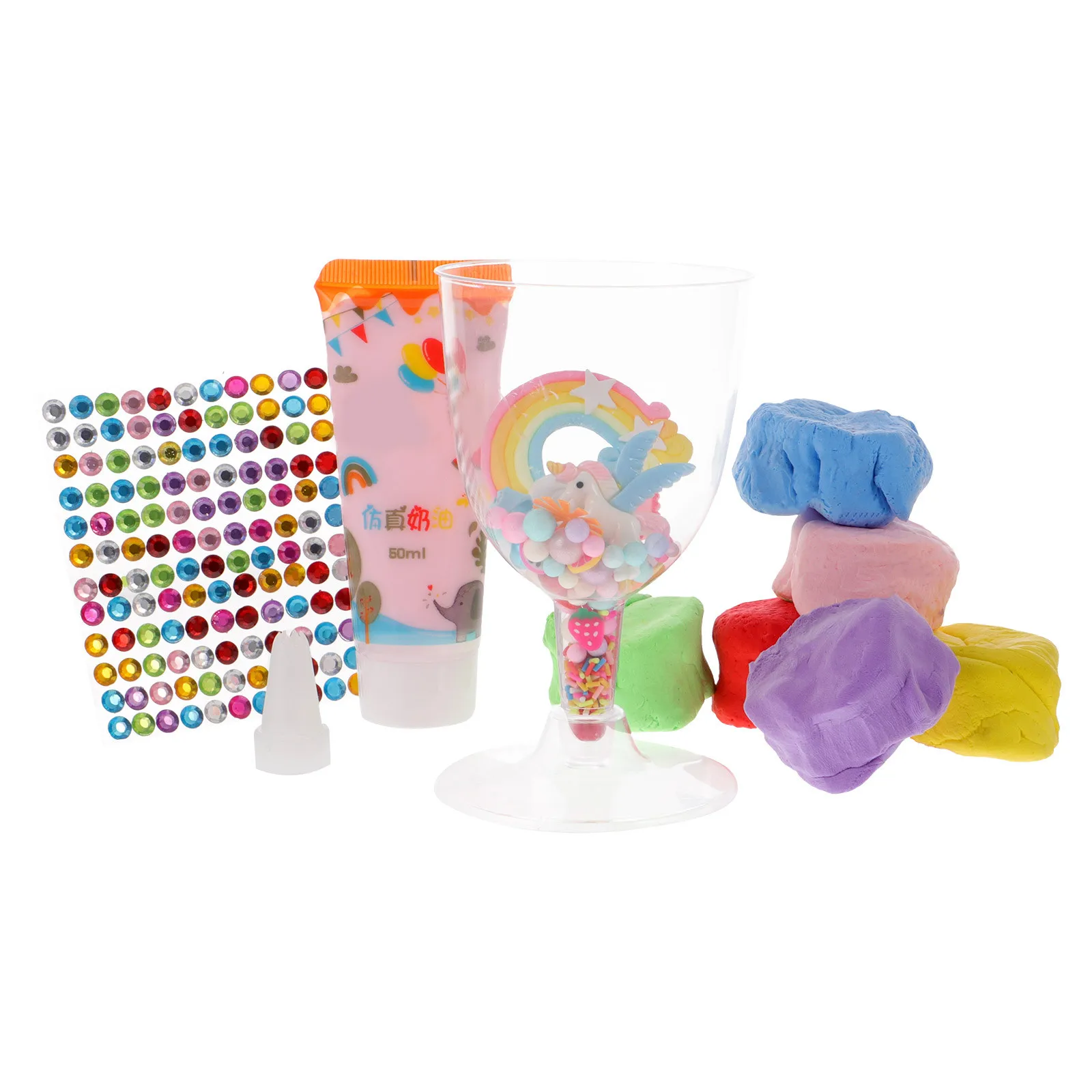 

1Set Soft Non Toxic Polymer Clay Set for Children DIY Cream Dessert Cups Montessori Play Hands on Craft Kit