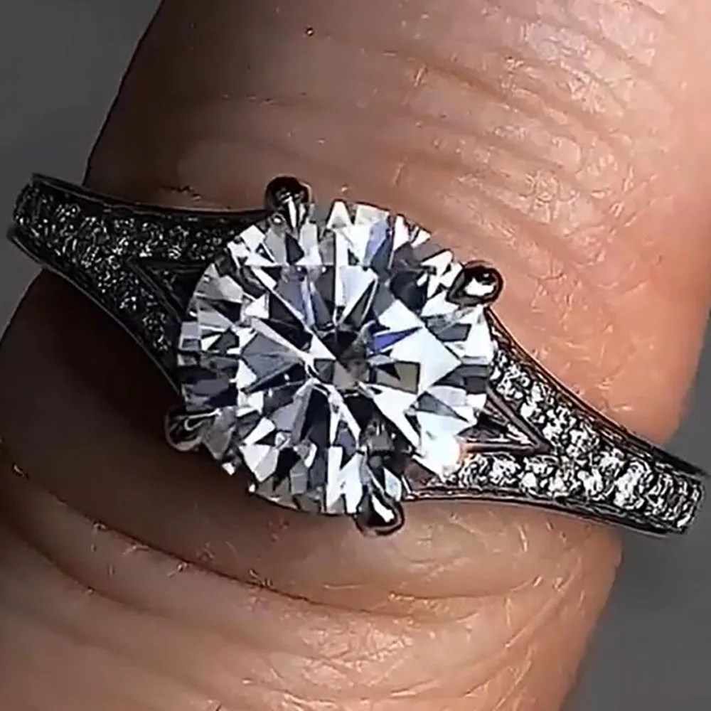 

Custom Real Platinum PT950 Women Wedding Party Anniversary Engagement Ring 1 2 3 4 5 Ct Round Moissanite Diamond Ring Luxury