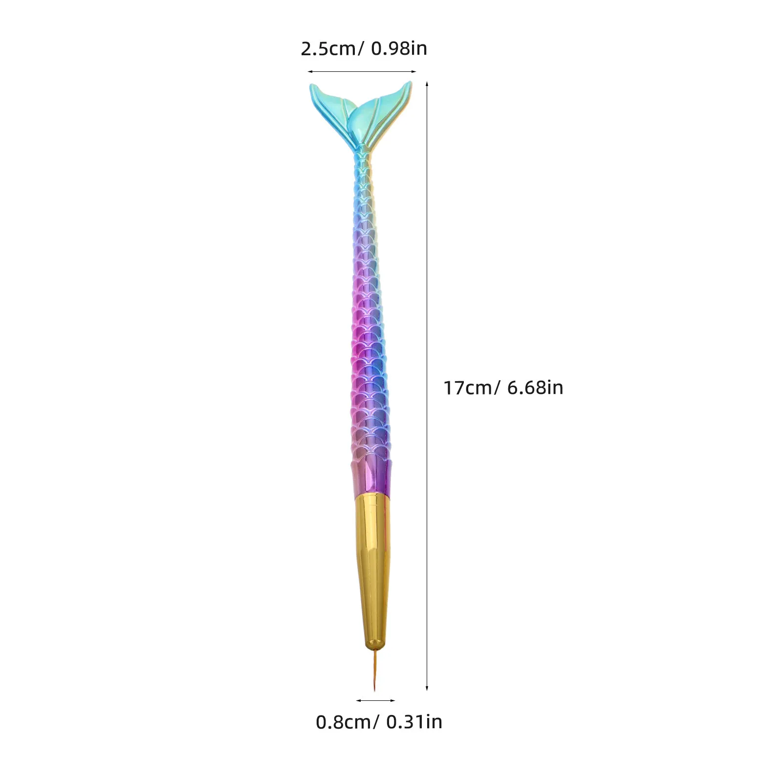 3Pcs Nail Art Pens Mermaid Shaped Liner Brush Set Versatile Vibrant Colors for Nail Design Dotting Drawing Art