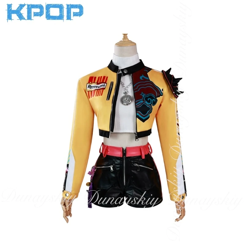 

KPop Demon Hunters Movie Zoey Rumi Mira Cosplay With The Colorful Singing Costumes Three Characters Cosplay Costume Full Of Suit