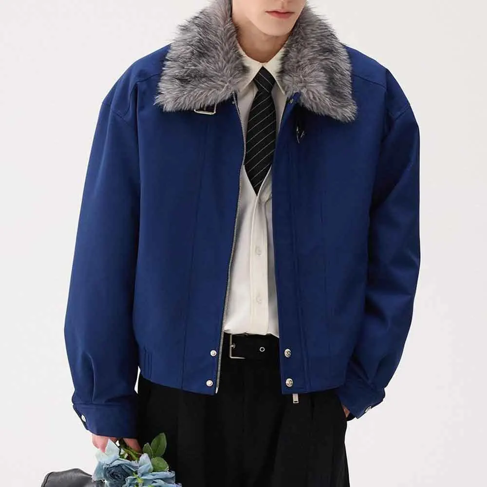

Mens Spring Outerwear Warm Fur Collar Casual Jacket Fashion Daily Outdoor Versatile Youth Long Sleeve Top Men'S Clothing 2025