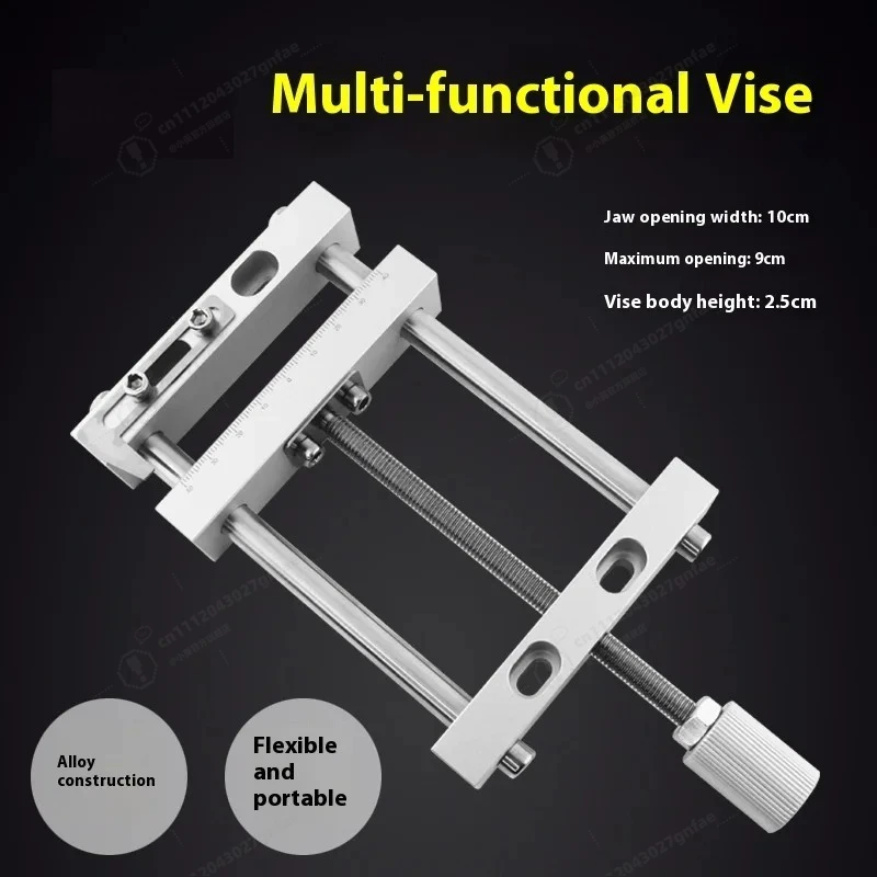 

100mm Aluminum Alloy Flat Tongs Vice Vise Fixture Precision Screw Parallel-jaw Vice Plain Vise QGG Woodworking Engraving Machine