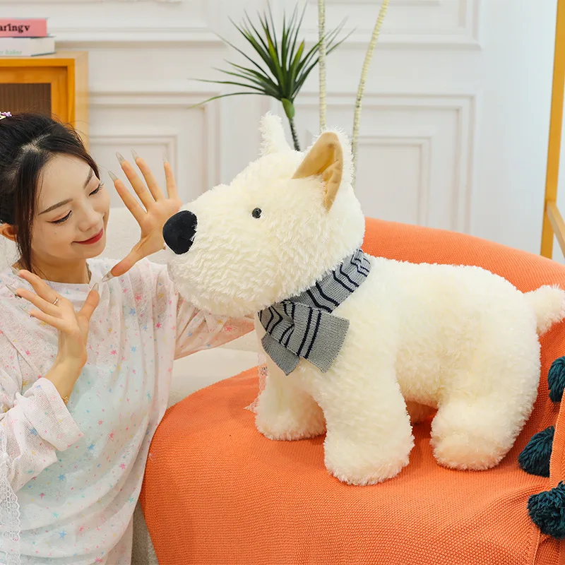 ตุ๊กตาสุนัขเวสตี้น่ารัก ของเล่นตุ๊กตาผ้ากำมะหยี่นุ่ม ของขวัญวันเกิด/คริสต์มาสสำหรับเด็กผู้หญิง ขายส่ง ของเล่นสัตว์นุ่มสำหรับเด็ก