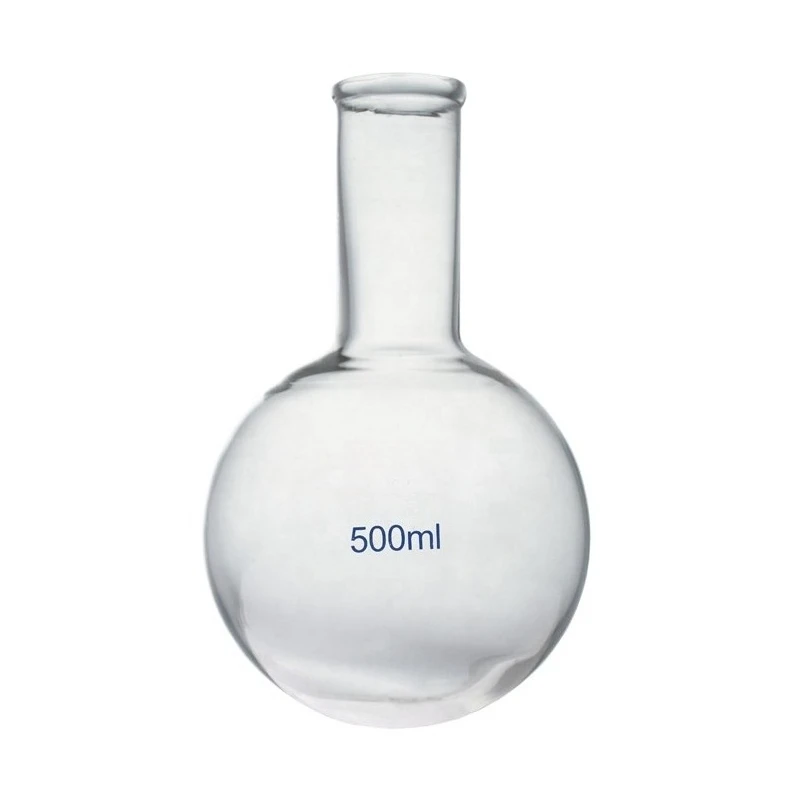 

Borosilicate Glass Boiling Flask 500ml Flat Bottom Long Narrow Neck Laboratory Consumables