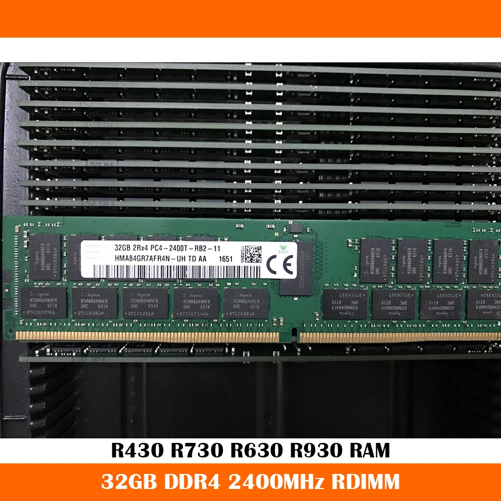 

1PCS High Quality For R430 R730 R630 R930 PC4-2400T Server Memory 32GB DDR4 2400MHz RDIMM RAM Fast Ship