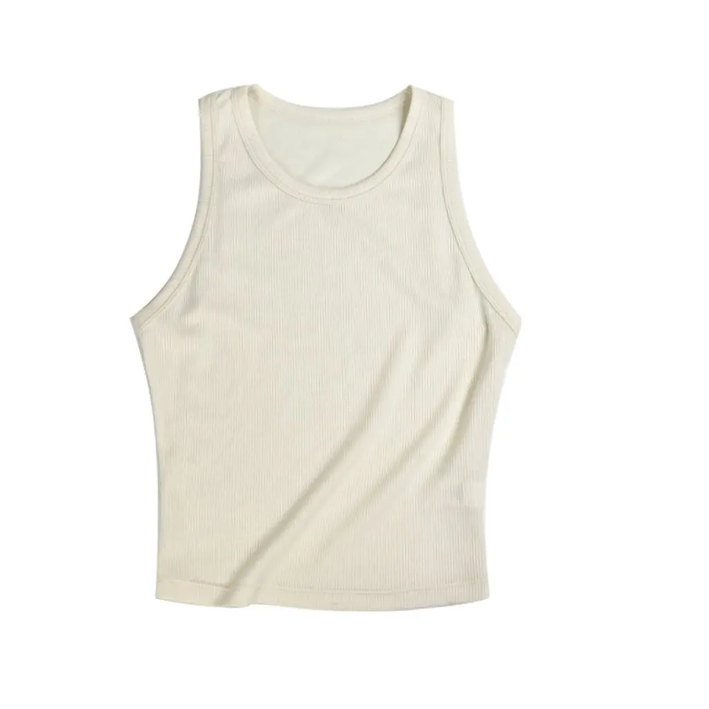 

Women's Silk Cool Racer Vest Thin Breathable Fashionable Sleeveless Top Short Style Bottoming Wearable outside
