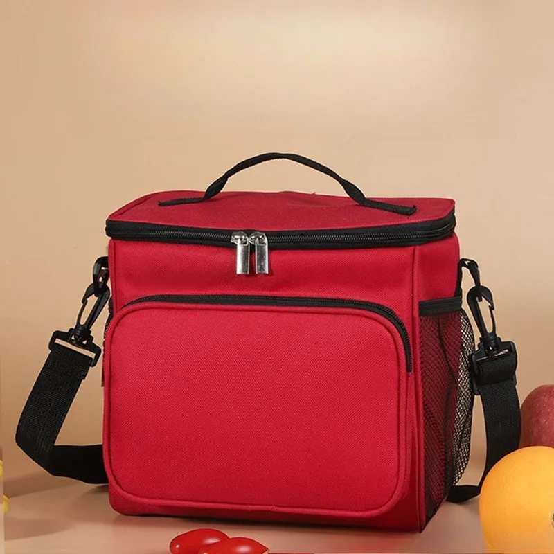 

Портативная изолированная сумка для обеда — термосумка для еды с ручным управлением и плечевым ремнем (2024 новых переноски еды для пикника и офиса)