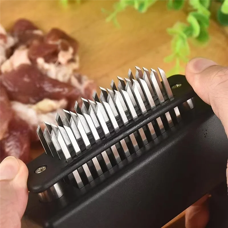 

-AA95 Meat Tenderizer With Stainless Steel Blades Steak Hammer Pounder Tool Chicken Tenderizer Kitchen Gadgets