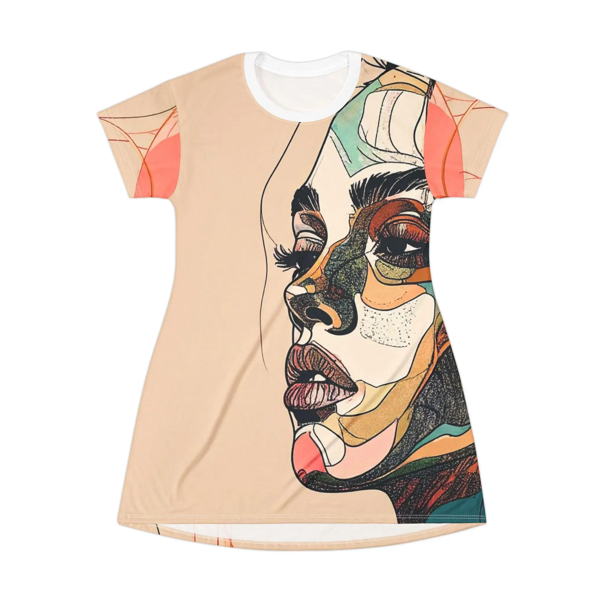 Artistic AOP T-Shirt Dress Casual Fashion Dresses Woman Summer Unique Style Y2k Ladies Clothes Female Clothing Woman Clothing